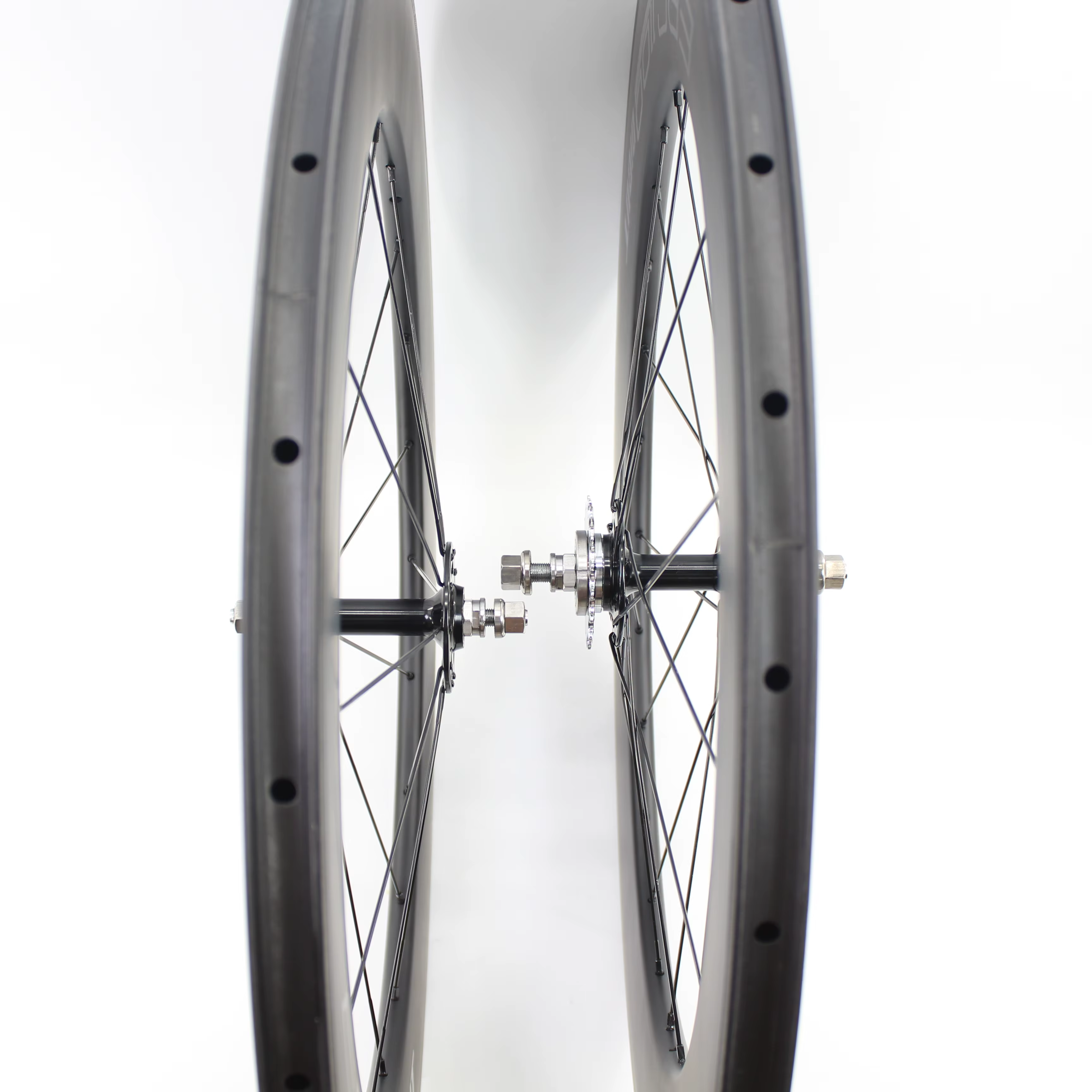Paire de roues de vélo tubulaires en fibre de carbone 700C