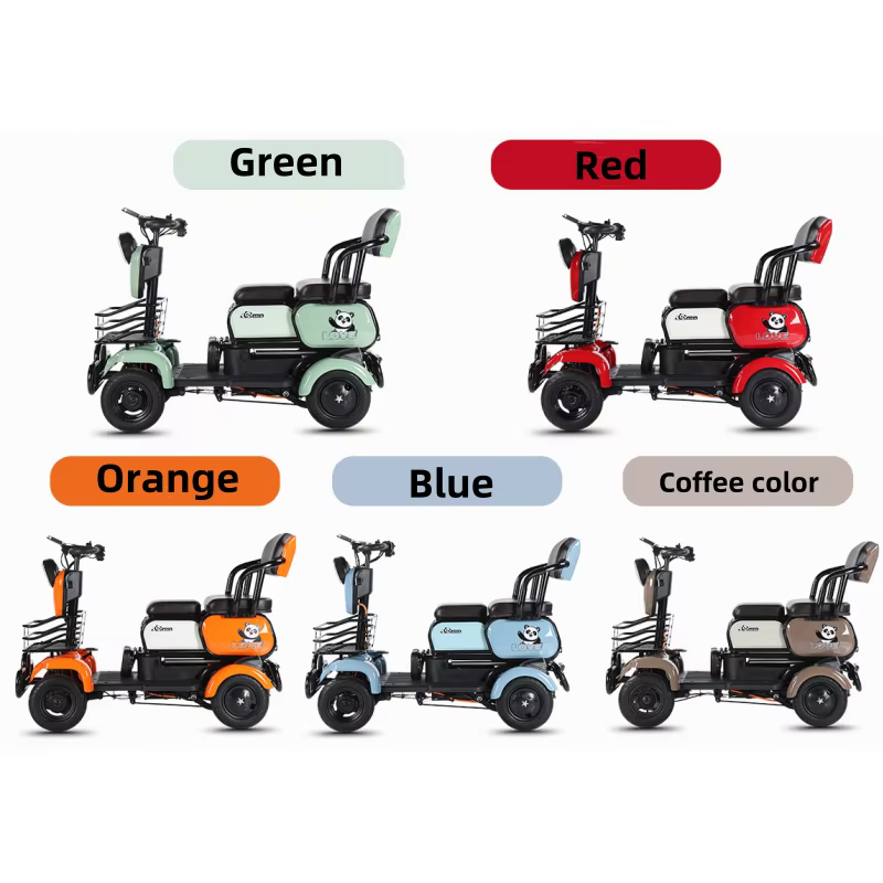 Famille 4 roues Scooter électrique aîné avec siège enfant pliable 800W