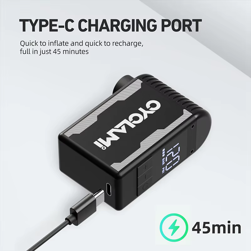 Pompe à vélo électrique portable en alliage CYCLAMI A2S 120 PSI 500 mAh