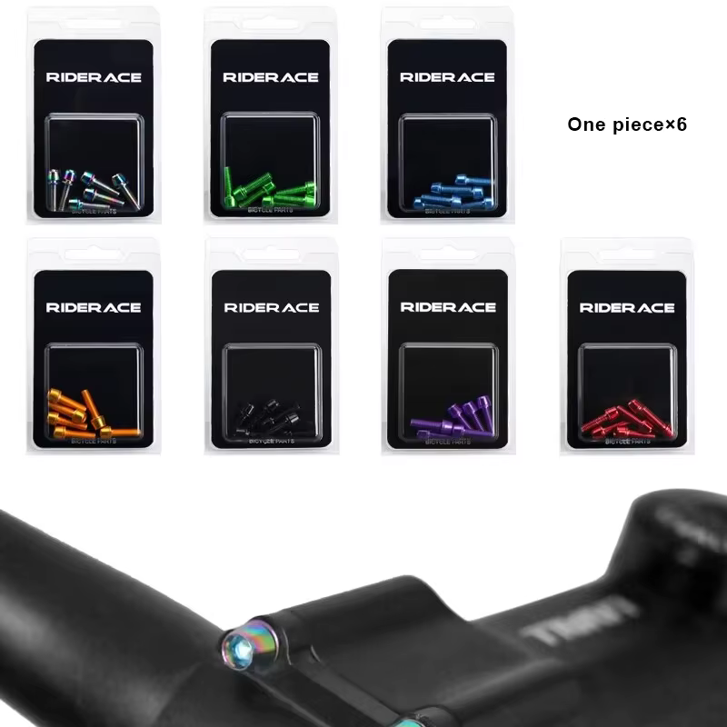 En Acier Inoxydable Coloré Pour VTT Route Vélo Tige Riser Vis De Guidon Vis M5 18MM 6 PCS/SET Titane Plaqué