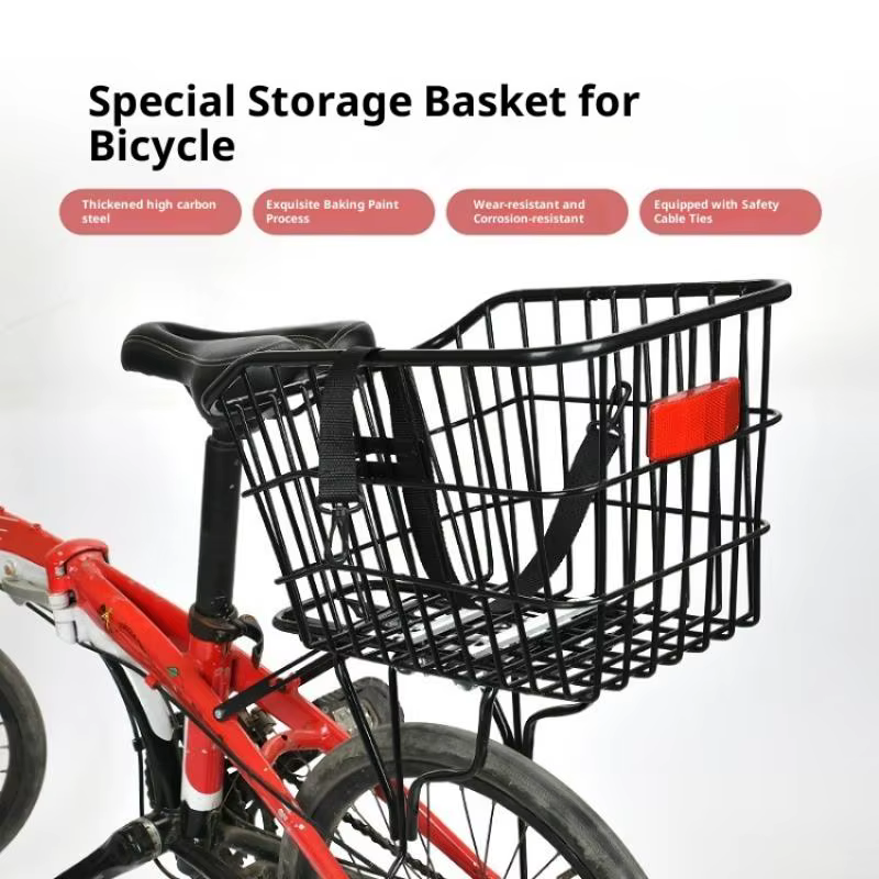 Panier arrière de vélo avec feu arrière