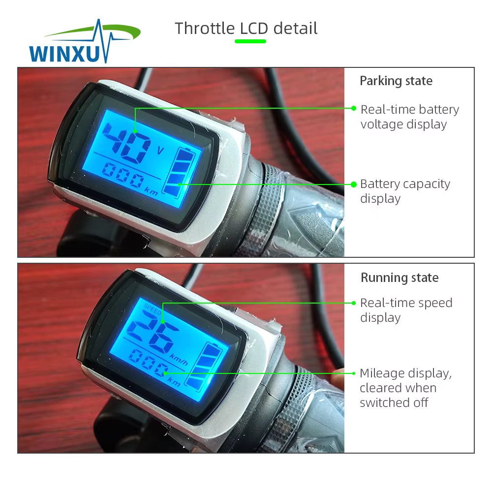 36V 48V 350W 18A e-scooter moteur sans brosse contrôleur d'onde sinusoïdale LCD affichage de vitesse accélérateur pour vélo électrique Scooter Tricycle