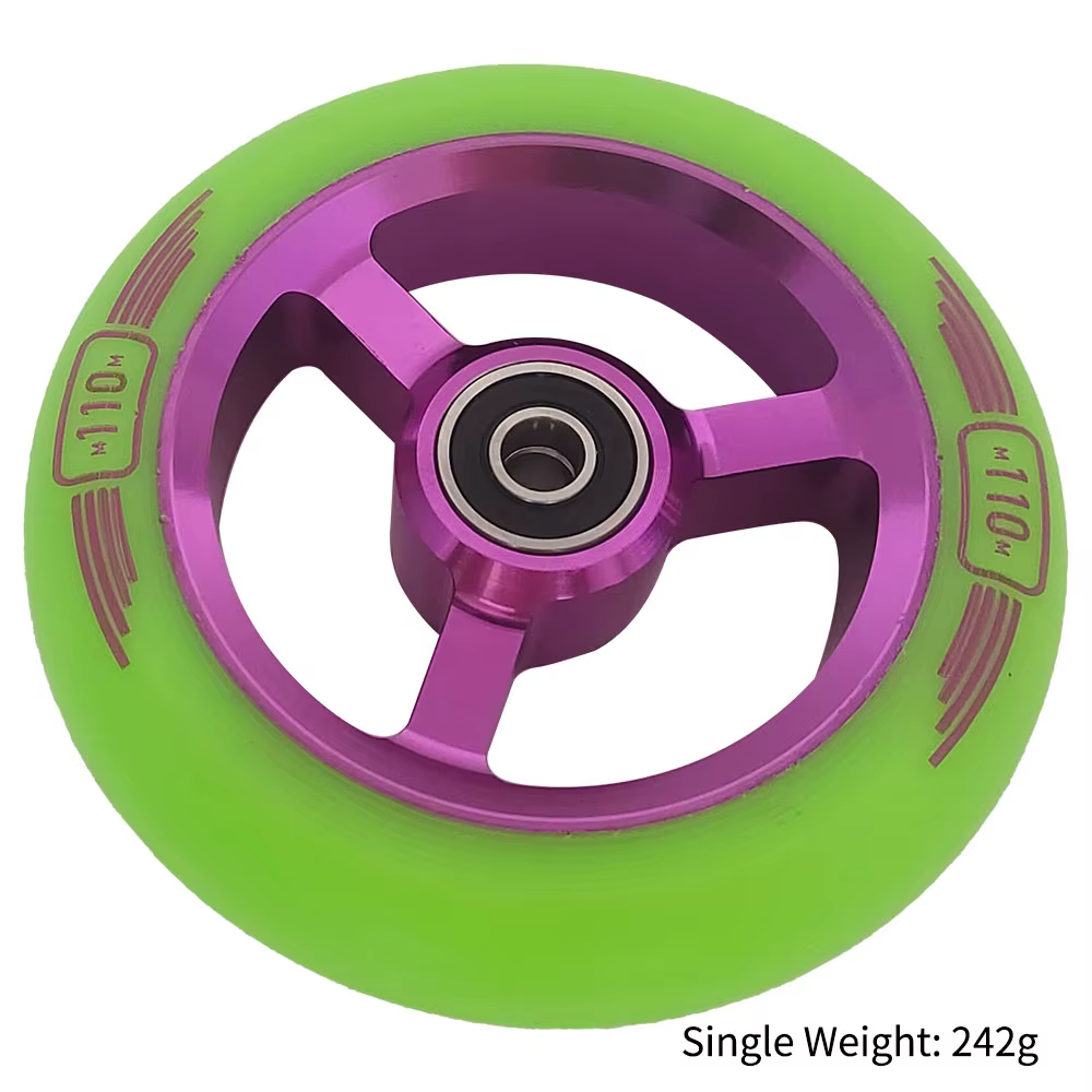110MM Stunt/Push/Kick Pro Scooter Roues 88A PU ABEC-9 Roulements En Aluminium Core