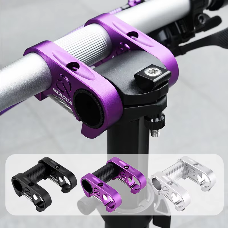 Tige de guidon de vélo MEROCA 25.4 pour vélo pliant Brompton DAHON 412 SP8, double tige à montage direct, rehausseur de guidon réglable