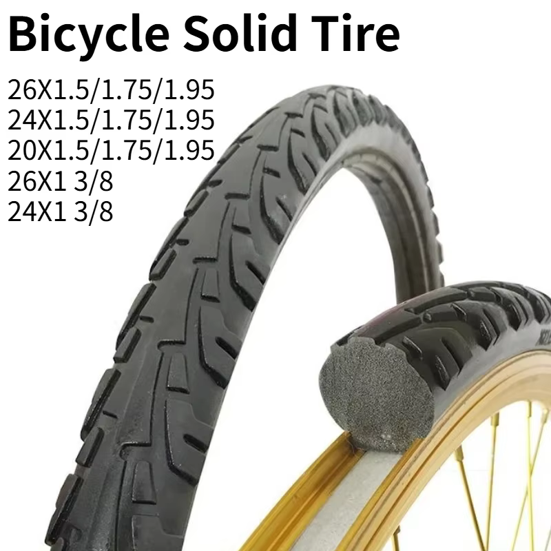 Pneus de vélo solides | 20/24/26 pouces