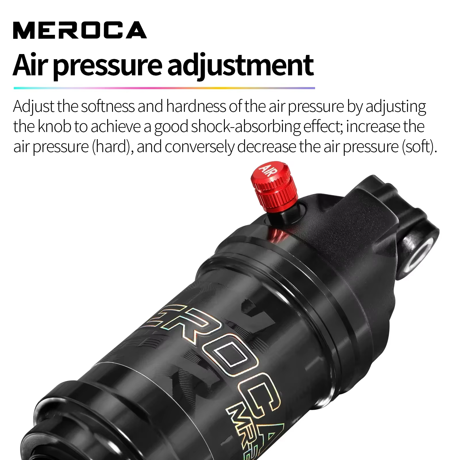 MEROCA amortisseur arrière de vélo 125mm/150mm/165mm/190mm longueur pression d'air réglable VTT