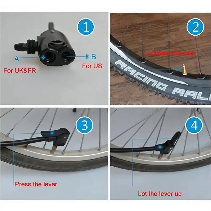 Adaptateur de Buse de Pompe à Vélo à Double Tête