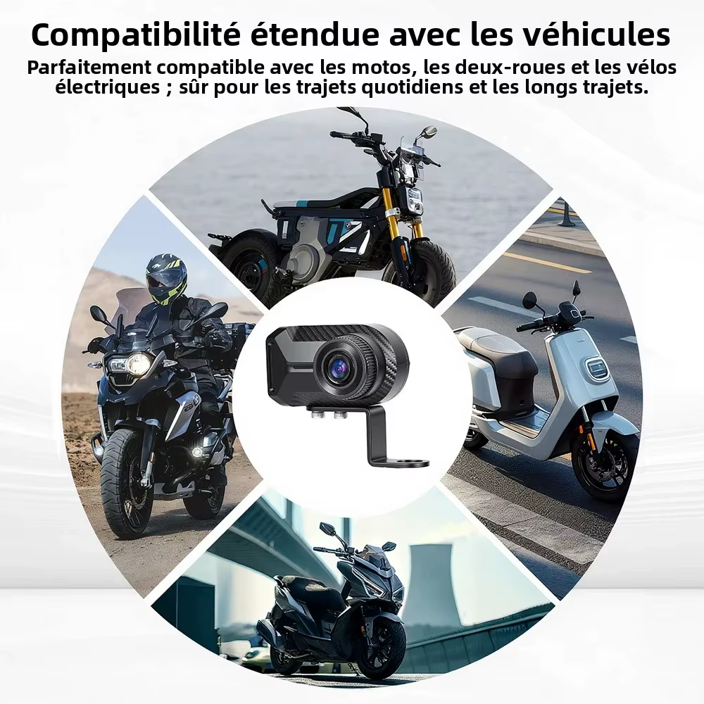 Nouvelle Caméra de Conduite Moto 2K HD IP65 pour Vélo Électrique