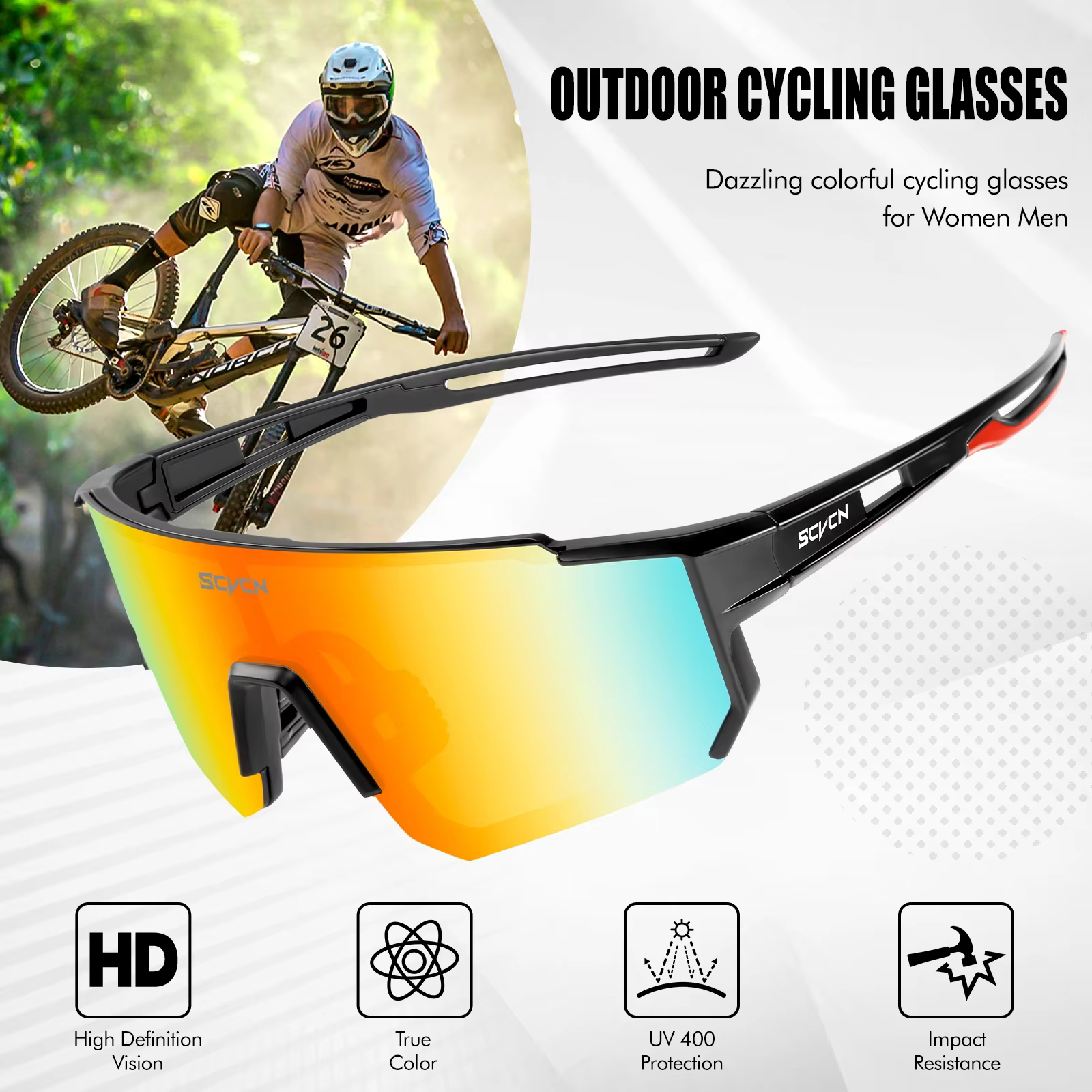 SCVCN mode lunettes de cyclisme vélo Baseball