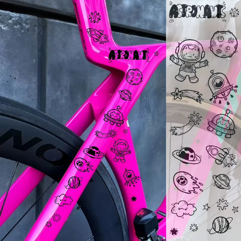 Autocollants de vélo graffiti astronaute spatial pour cadre de vélo