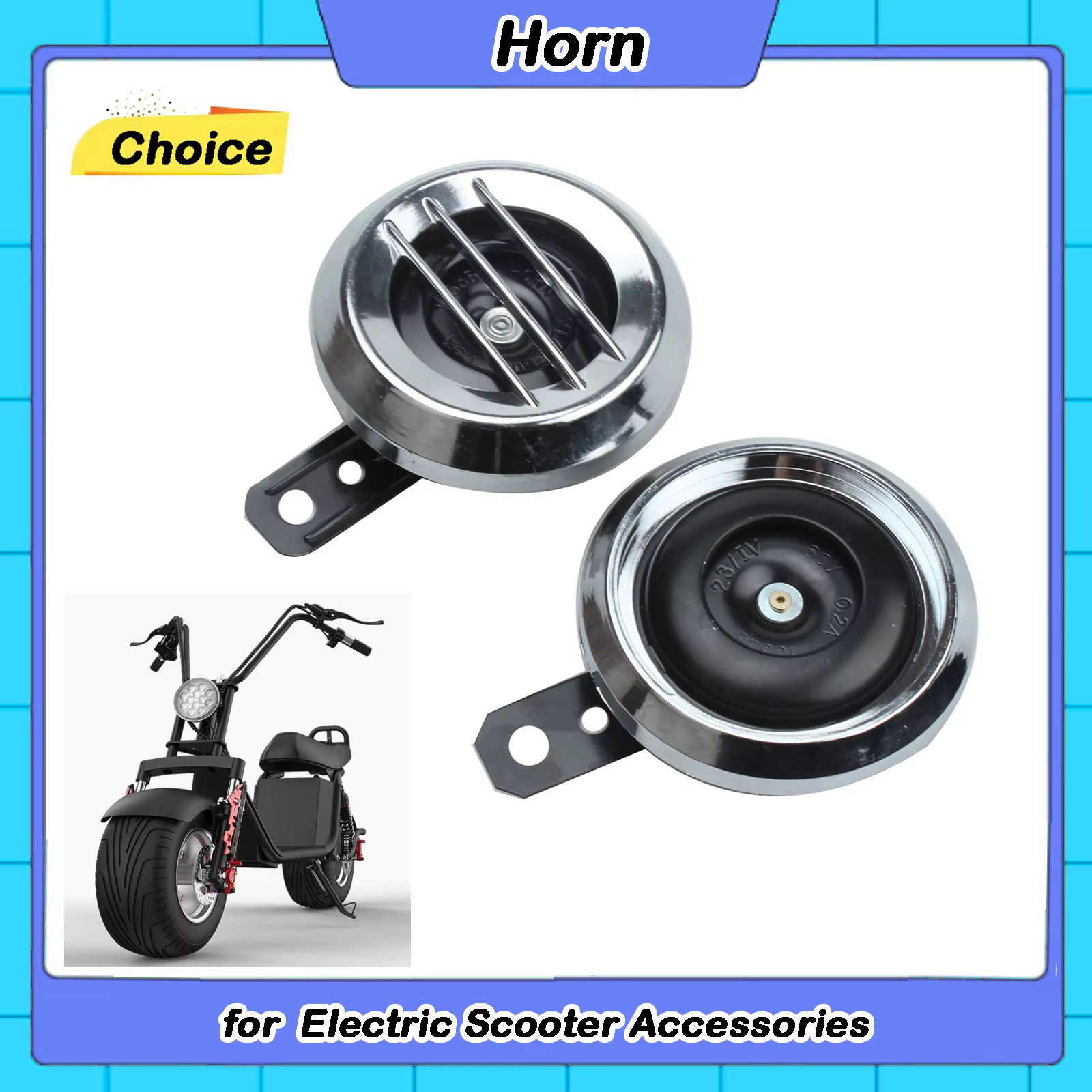 Kits de klaxon électrique 60V 0.2A 100dB pour trottinette