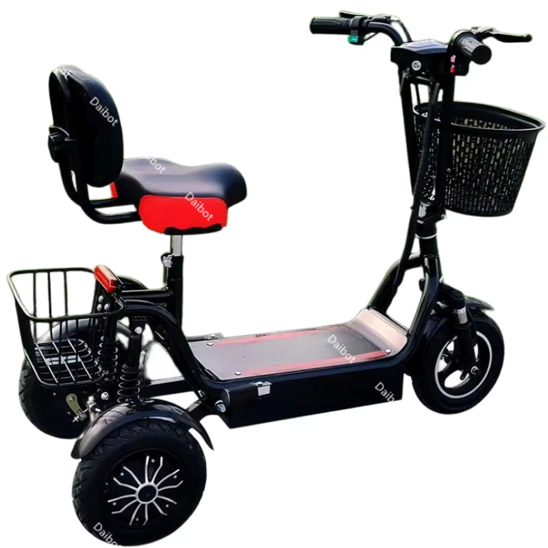 Petit Tricycle électrique pliable à double moteur avec dossier pour homme et famille