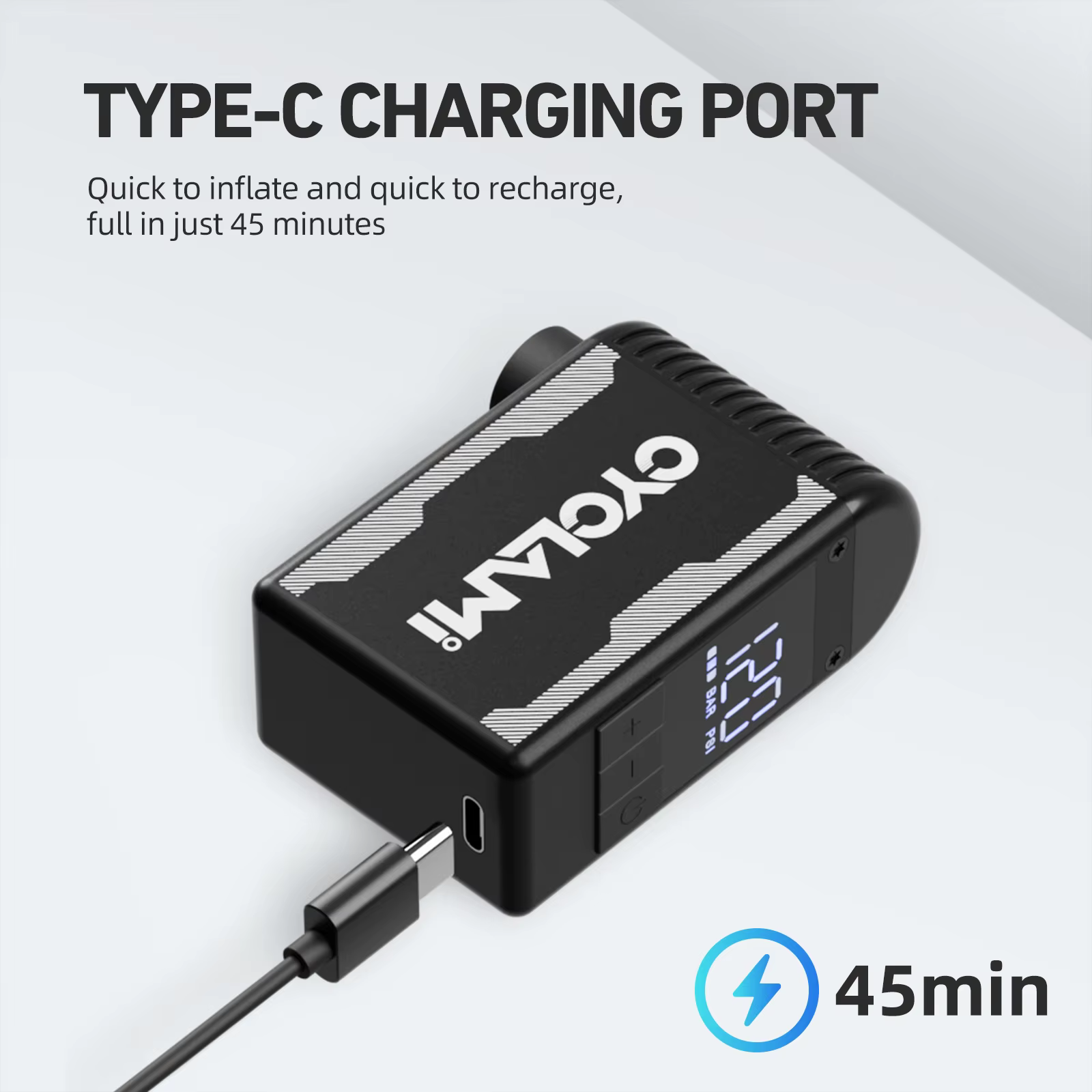 CYCLAMI A2S 120 PSI Mini pompe électrique Portable vélo sans fil gonfleur d'air Presta Schrader Valve FV AV cyclisme vtt