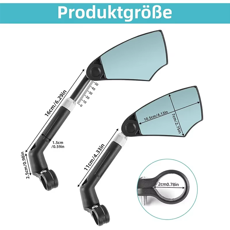Rétroviseur de guidon de vélo réglable