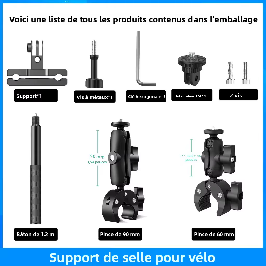 Kit de fixation pour accessoires de vélo Insta360 x5 x4 x3, support de fixation arrière pour vélo Insta 360, accessoires de cyclisme