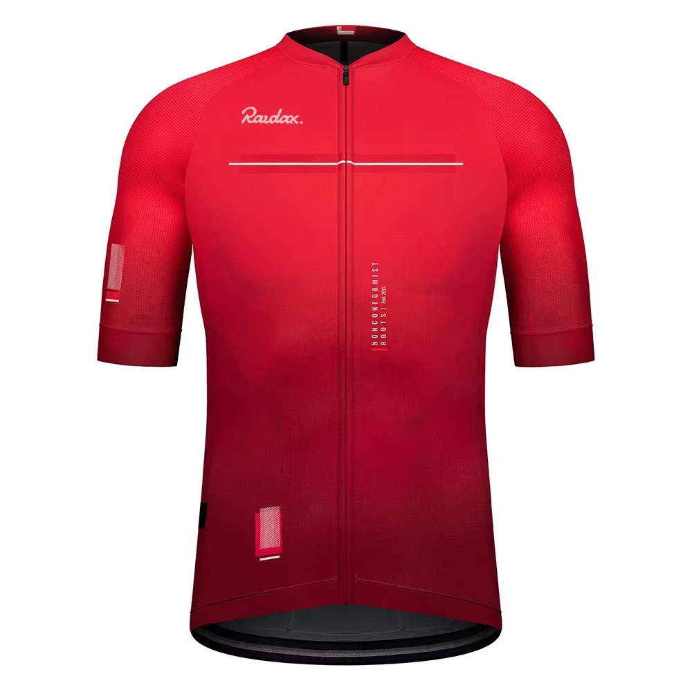 Raudax-Maillot de cyclisme pour jeunes, à manches courtes, à séchage rapide
