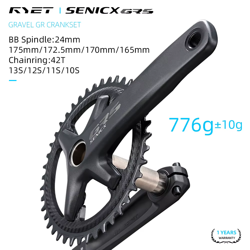 RYET Senicx gravier vélo péritelles 24mm broche 165/170/172.5/175MM