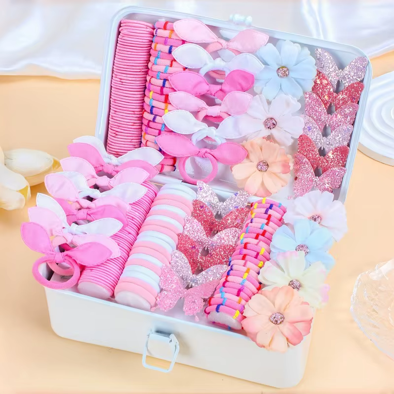 Ensemble d'accessoires pour la Saint-Valentin rose 190 pièces | Comprend un nœud, des fleurs et des motifs de fleurs artificielles | Parfait pour la Saint-Valentin.