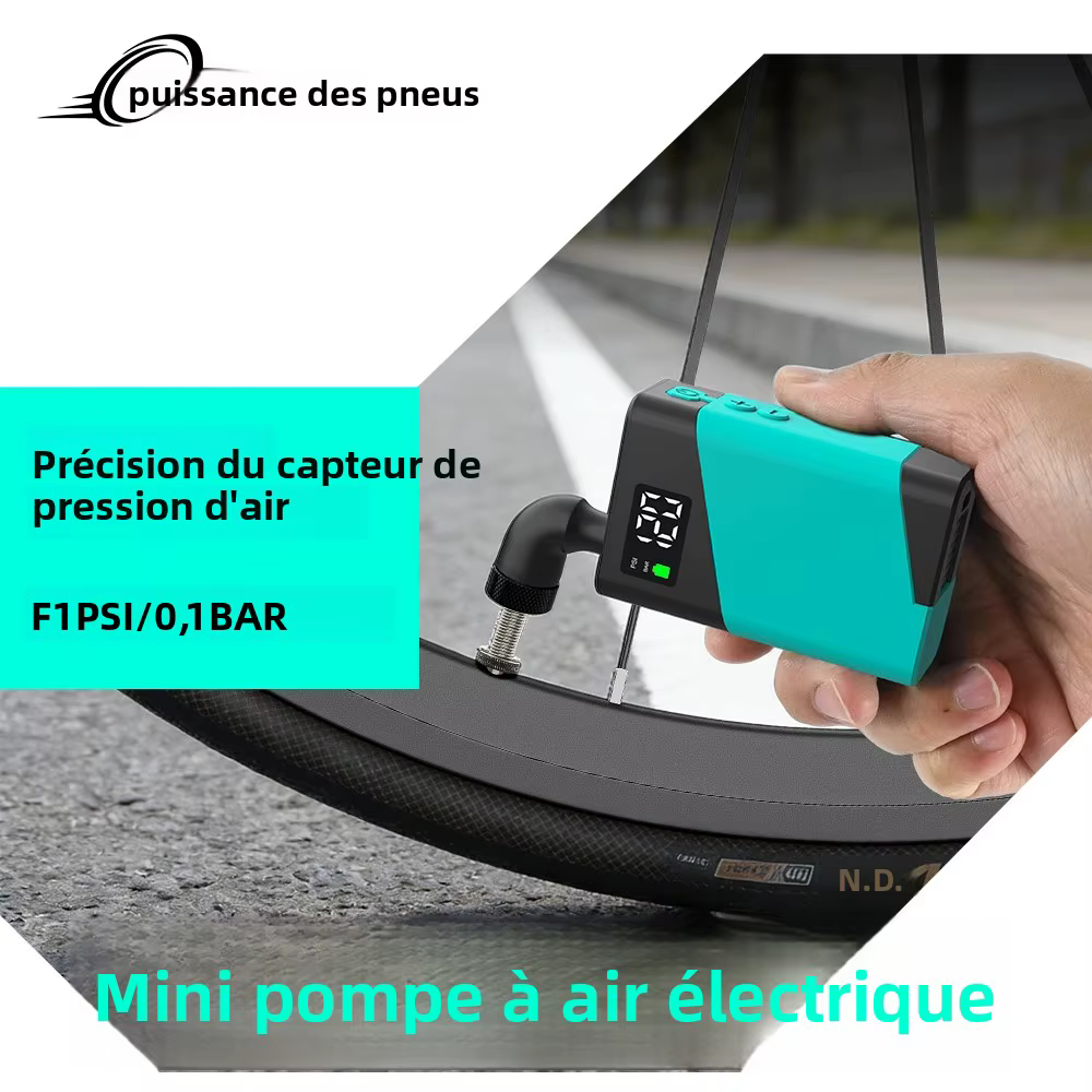 Pompe à air électrique 120 PSI avec valves Presta/Schrader/Clik/Valves