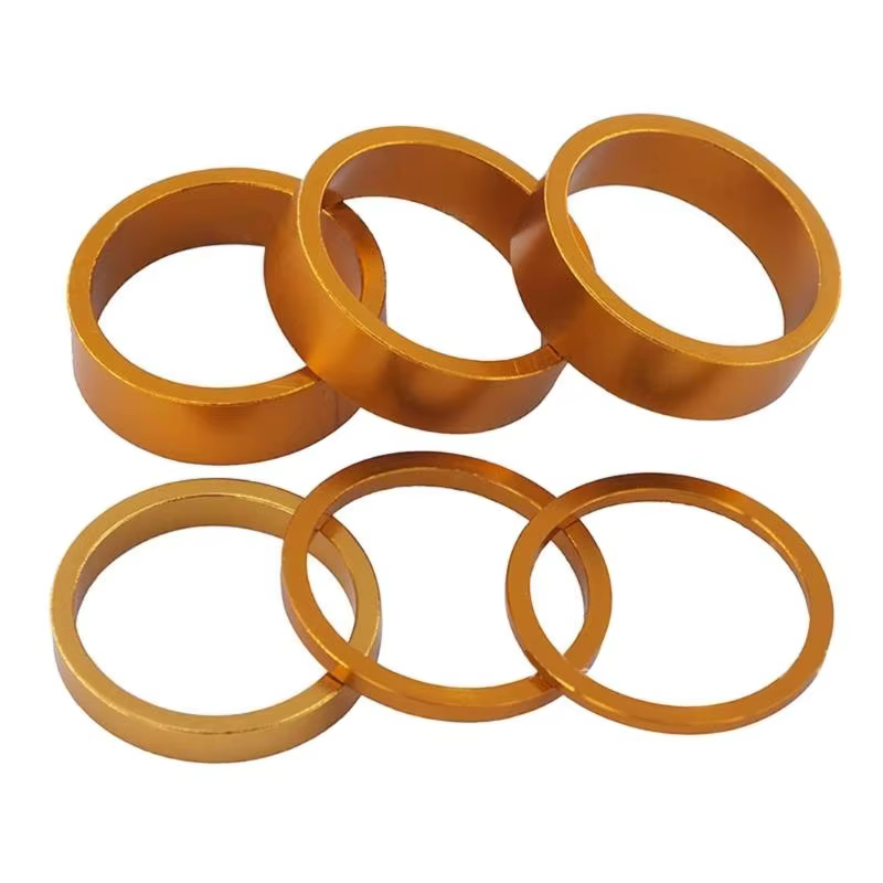Rondelle de casque de vélo en alliage d'aluminium, 6 pièces/ensemble, rondelle de fourche avant de vélo de montagne, tige de vélo, entretoises de guidon, joint d'anneau 28.6mm