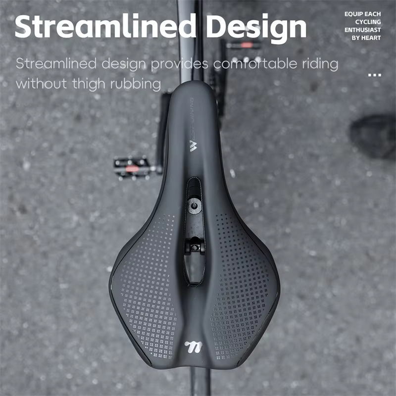 WEST BIKING Selle de vélo en cuir givré respirant et creux