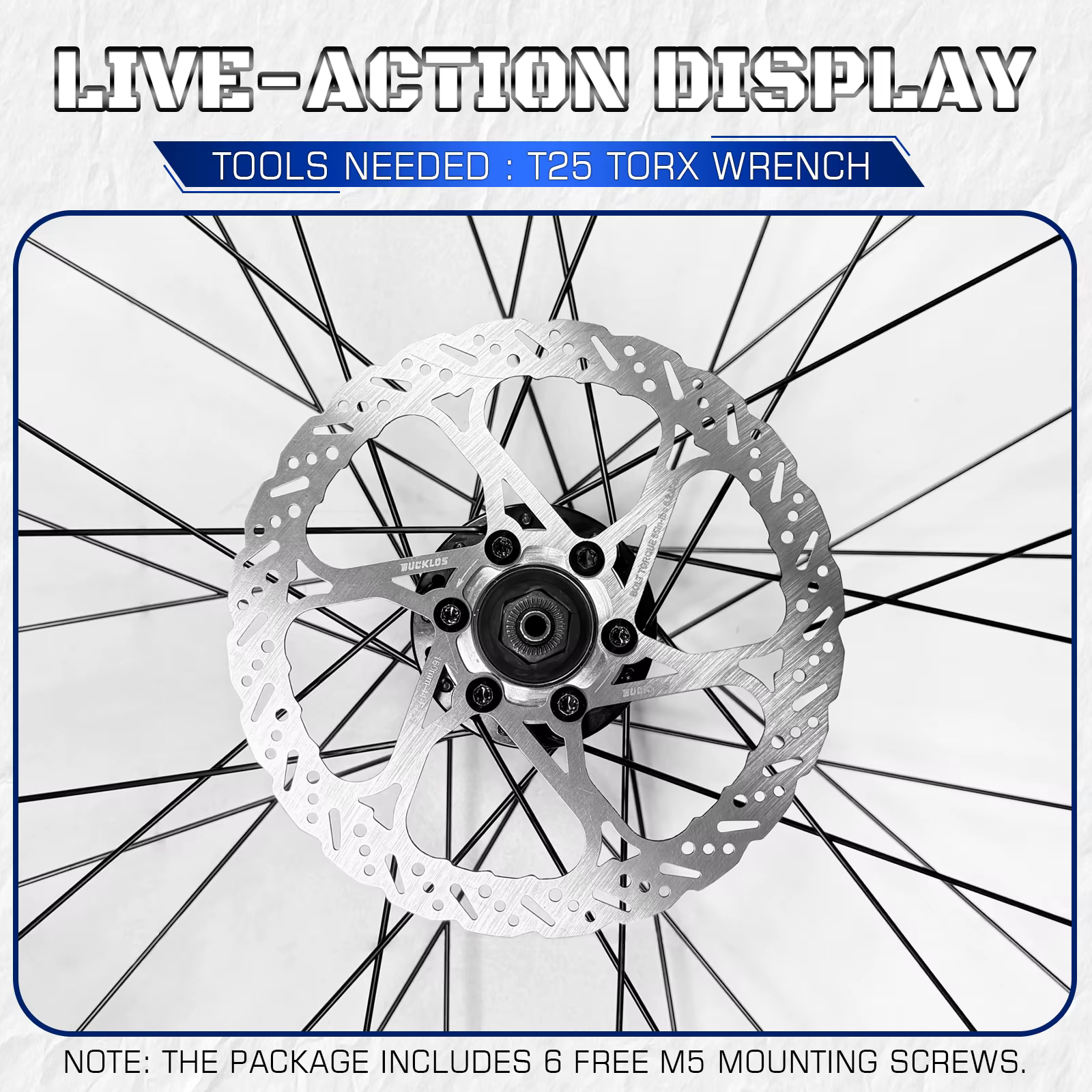 Rotor de frein à disque de vélo BUCKLOS 140 mm 160 mm 180 mm 203 mm