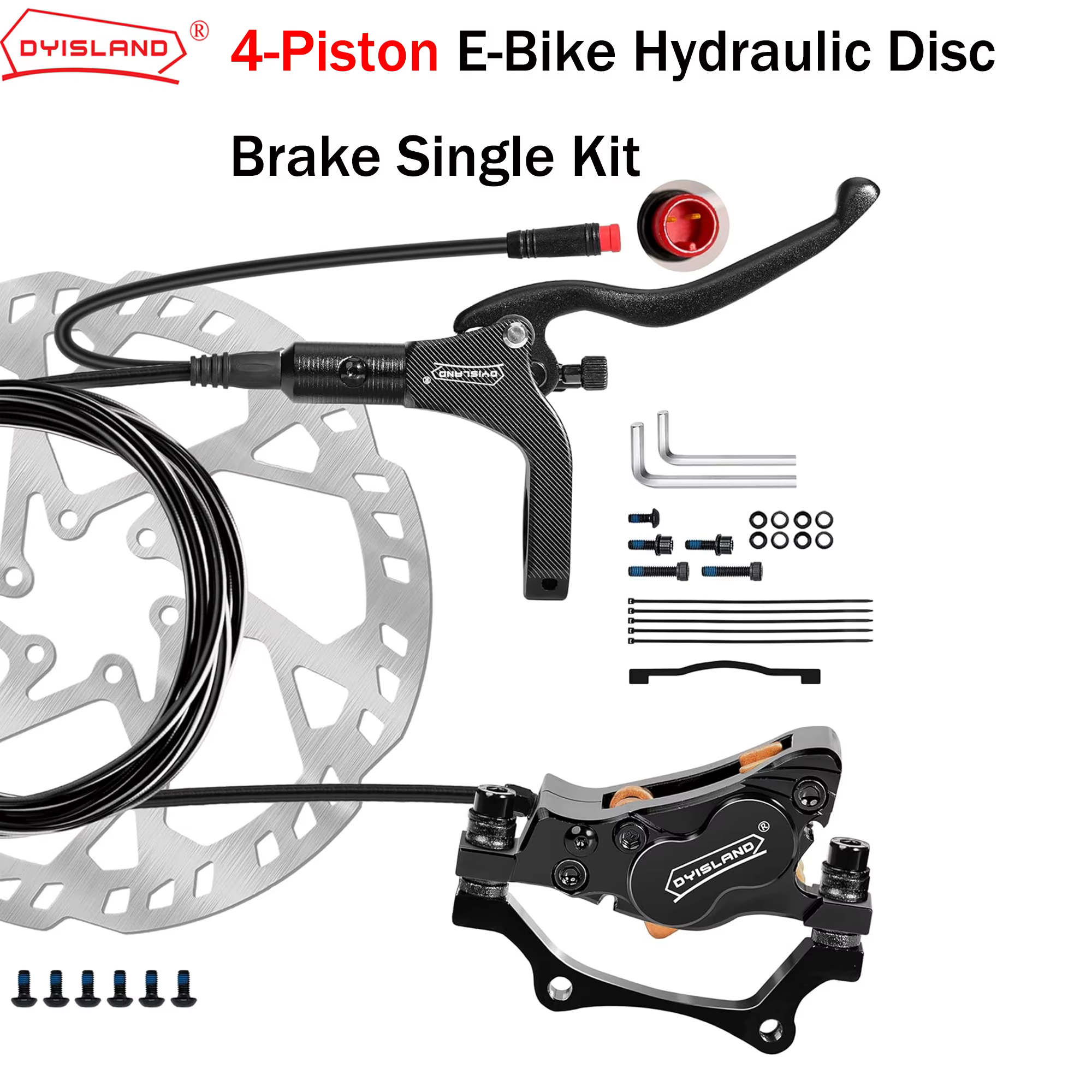 DYISLAND 4 pistons e-bike frein à disque hydraulique arrière droit ensemble unique ou avant gauche