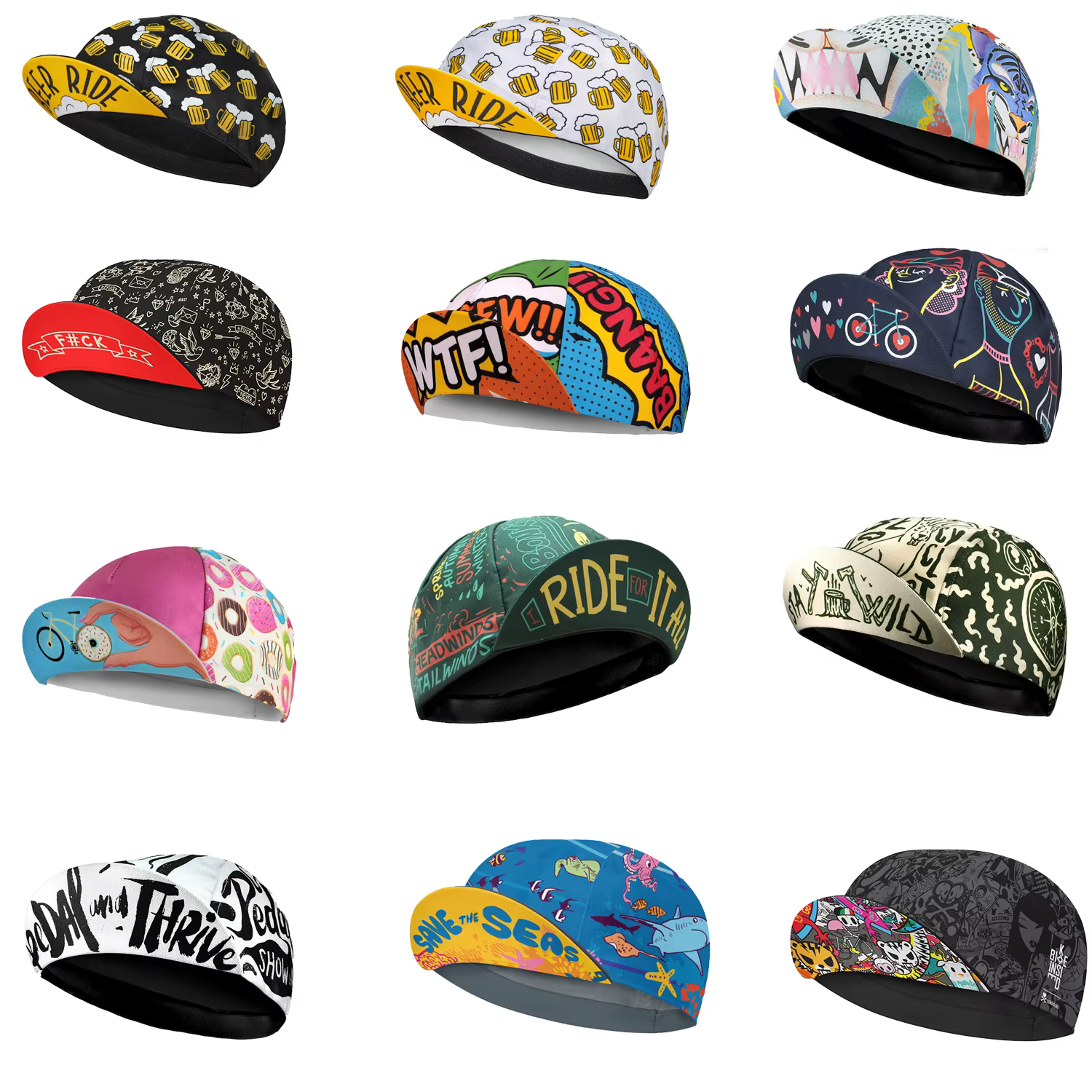Casquettes de cyclisme en polyester pour hommes et femmes