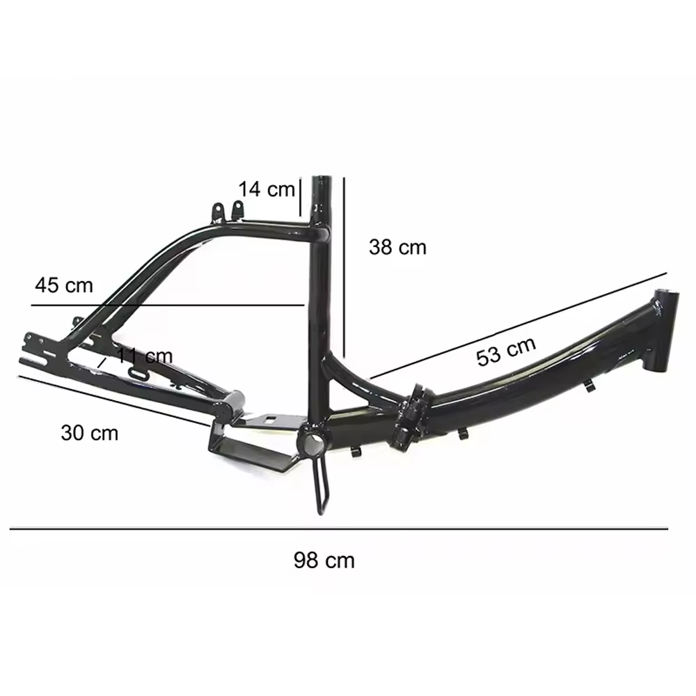 Cadre de vélo pliant de 20 pouces, ensemble de cadres de vélo haute résistance pour femmes et hommes, charge maximale de 250KG, adapté à un cyclisme en plein air