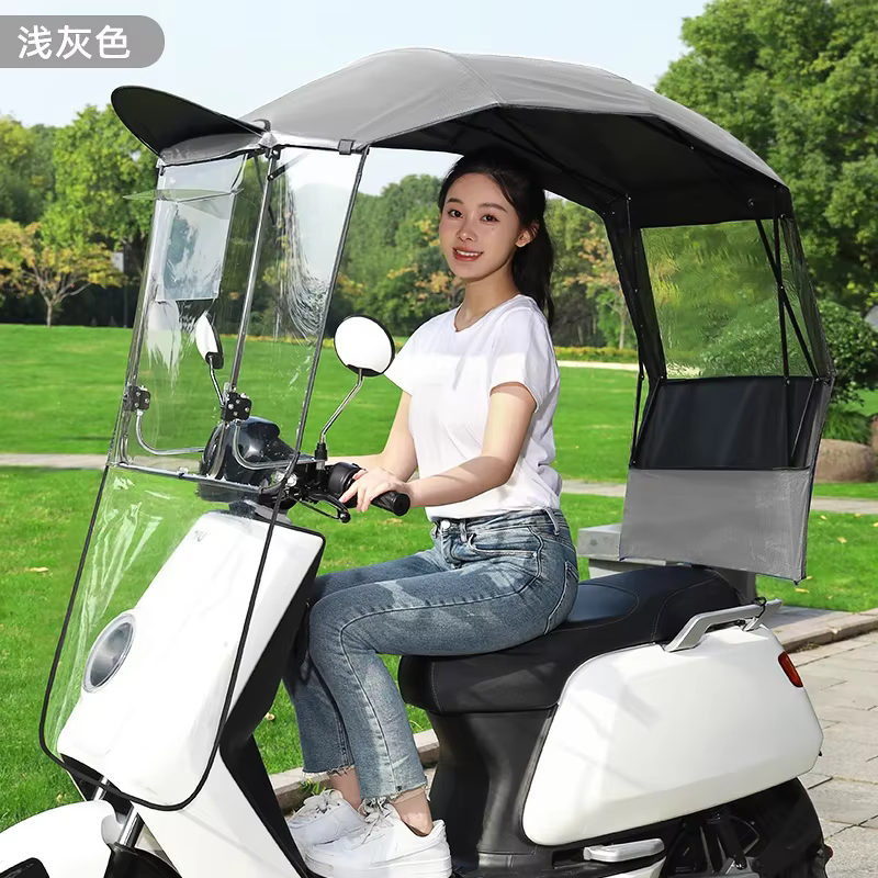 Nouveau auvent pour scooter électrique avec protection contre le soleil et la pluie