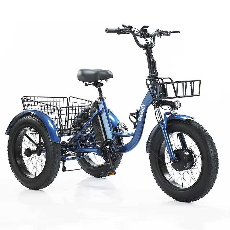 Nouveau 3 roues gros pneu adulte rose vélo électrique femmes ville 500W famille Cargo Tricycle