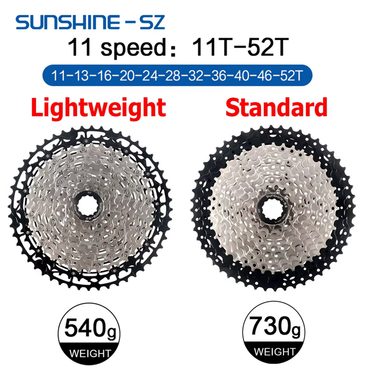 Sunshine vtt 11S Cassette vélo de montagne Ultra-léger 11V K7