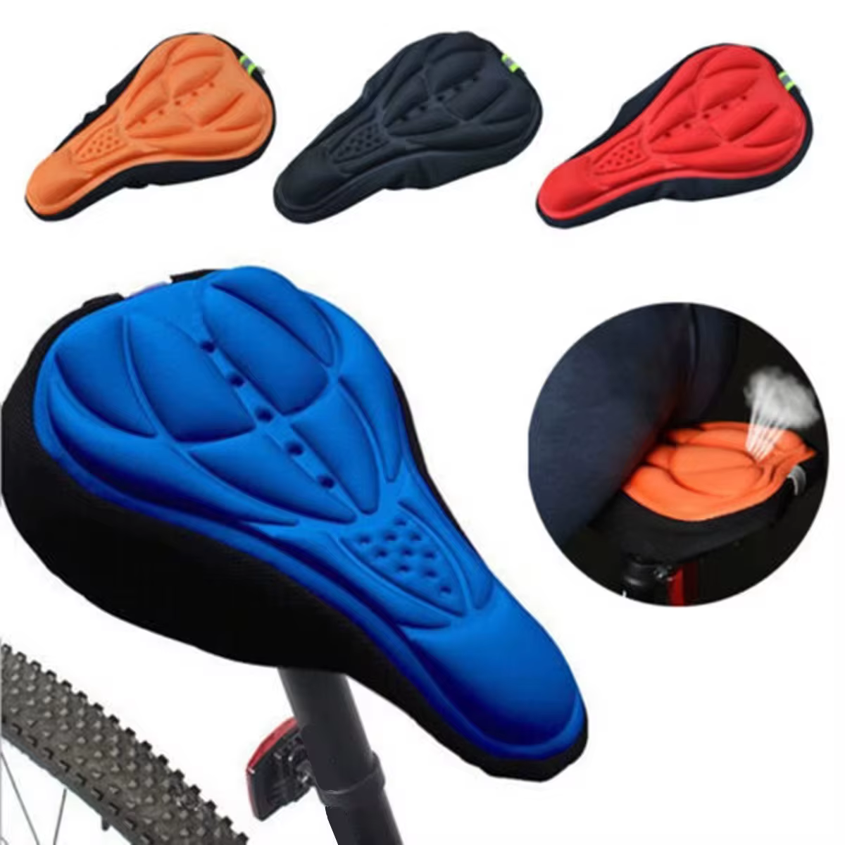 Nouvelle housse de selle de vélo 3D souple