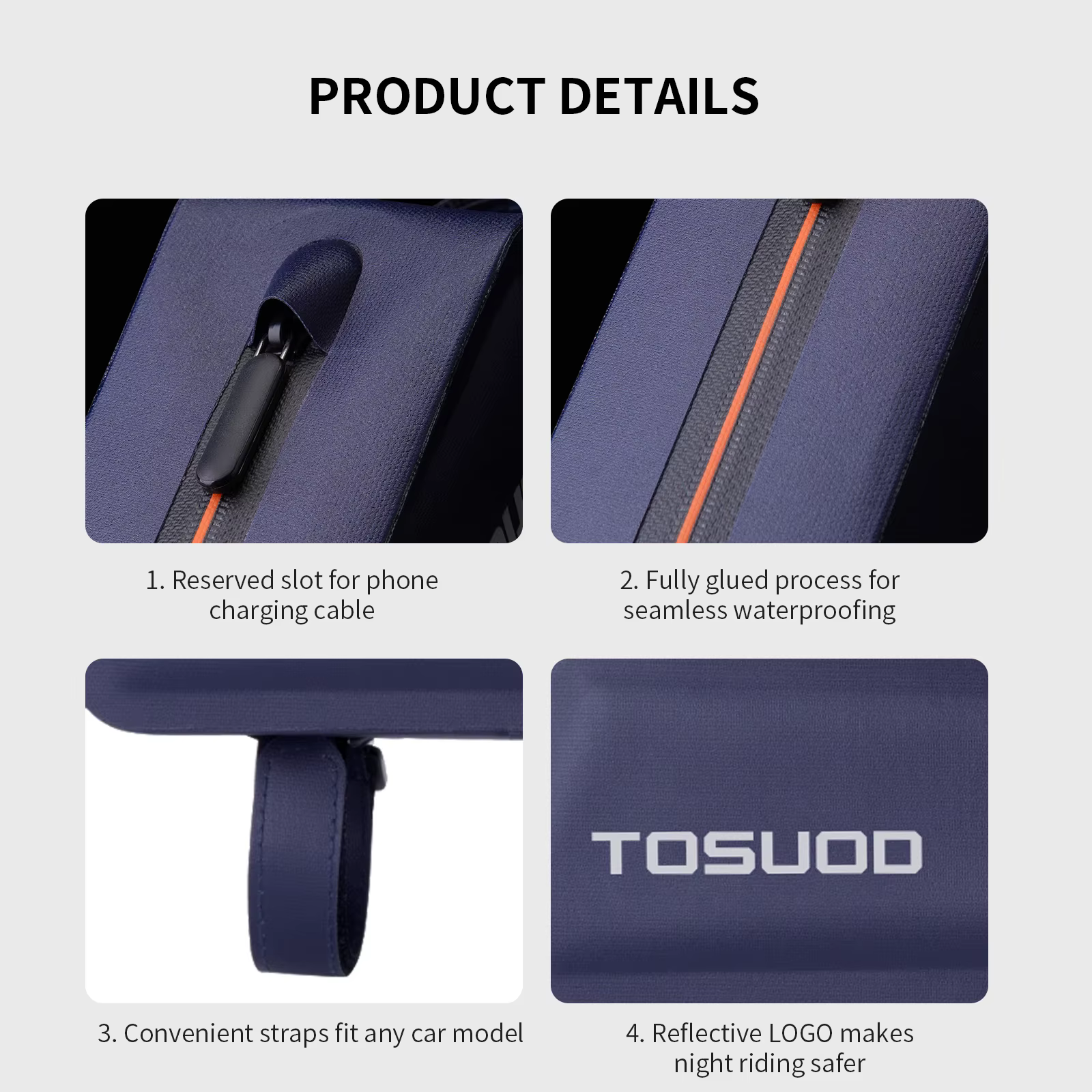 TOSUOD – sac de vélo imperméable pour tube supérieur
