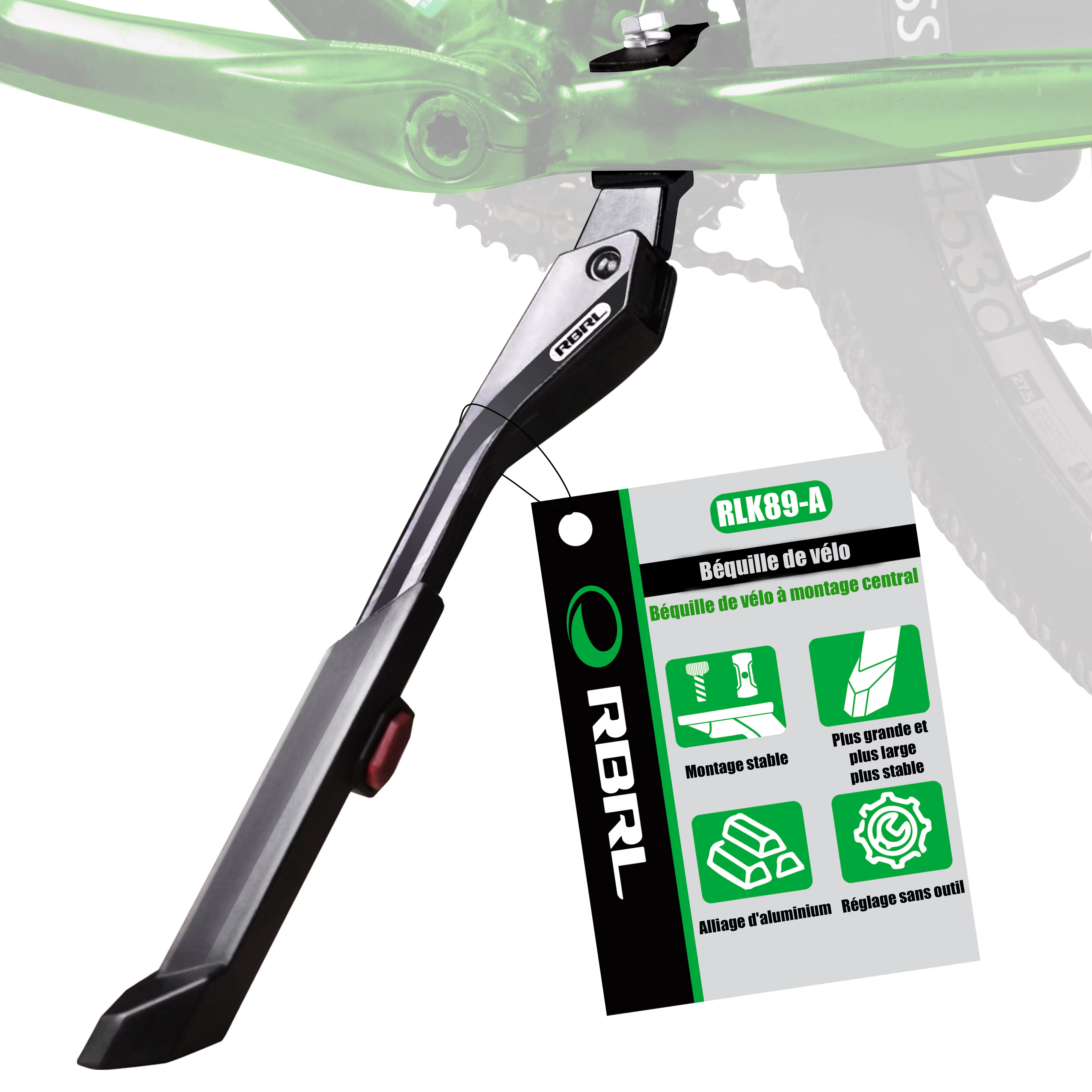 Béquille centrale de vélo réglable en aluminium