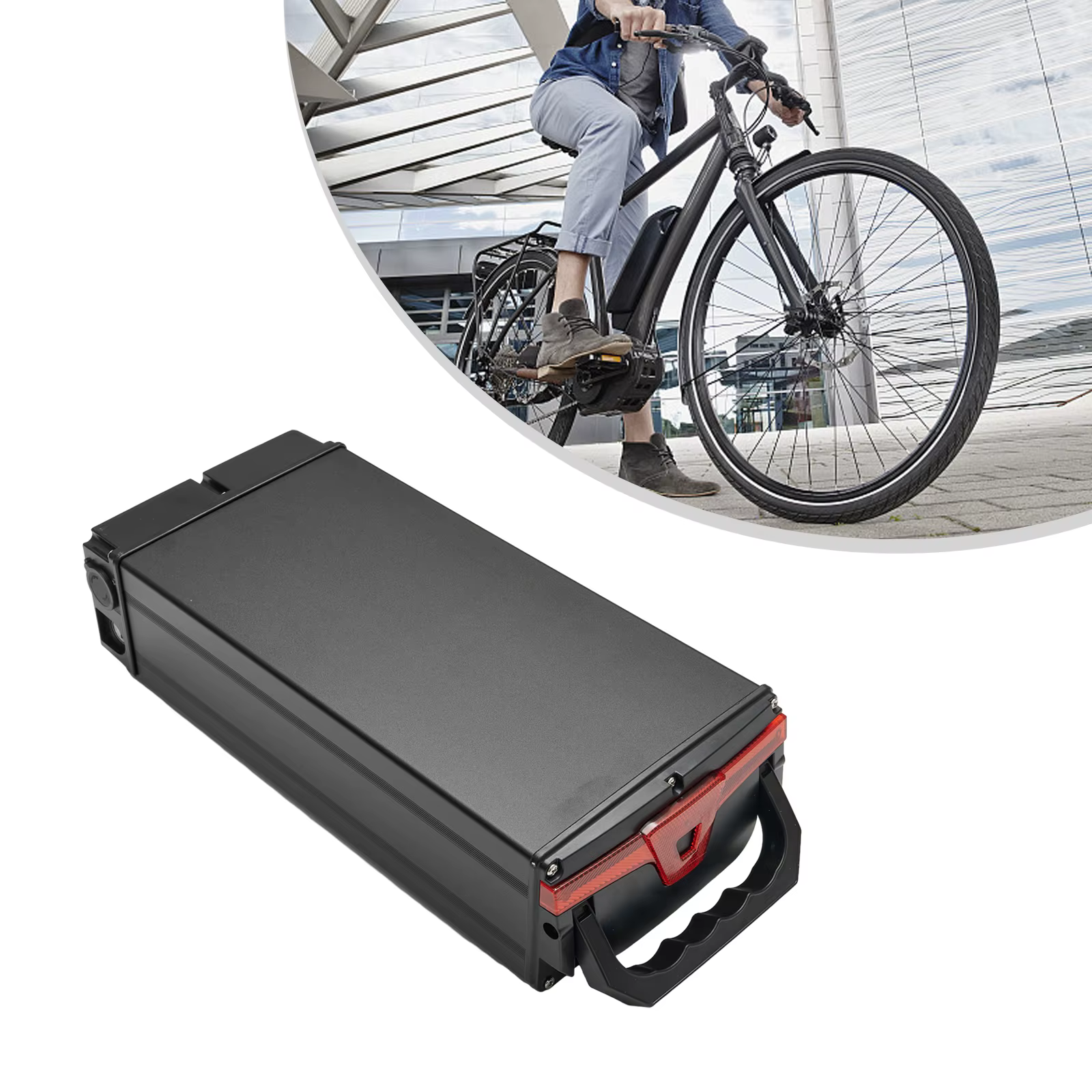Boîtier boîte à piles 385x172x95mm alliage d'aluminium 1865o/21700 batterie au Lithium vélo électrique