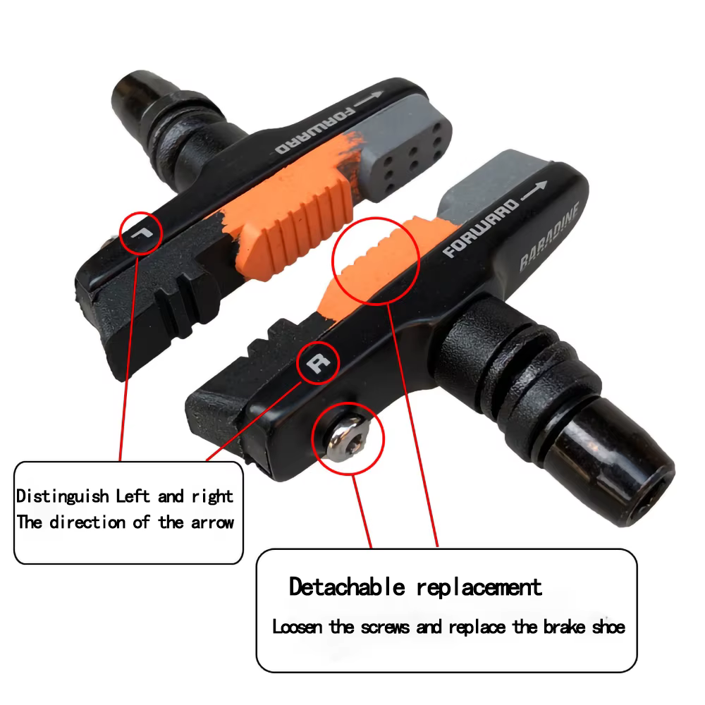 Baradine-Patins de frein v-brake 470CV pour vélo de route