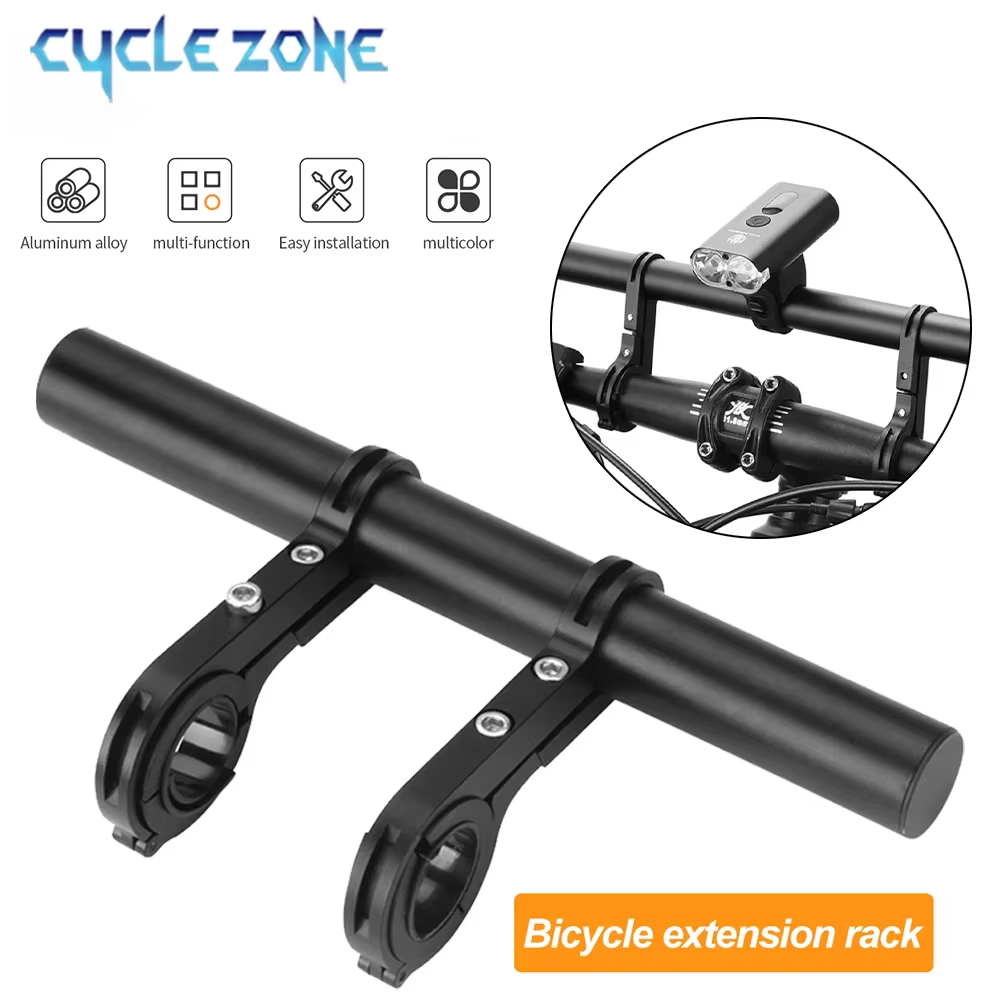 Extension de guidon de vélo en alliage d'aluminium, 20CM, support de feu avant de vélo de montagne, lampe, accessoires de lampe de poche