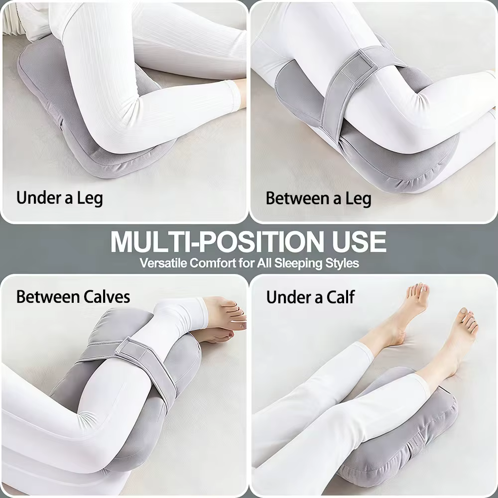 Oreiller pour dormeurs latéraux, oreiller de soutien pour les maux de hanches et de dos, peluche, ceinture de liaison et lavable en Machine