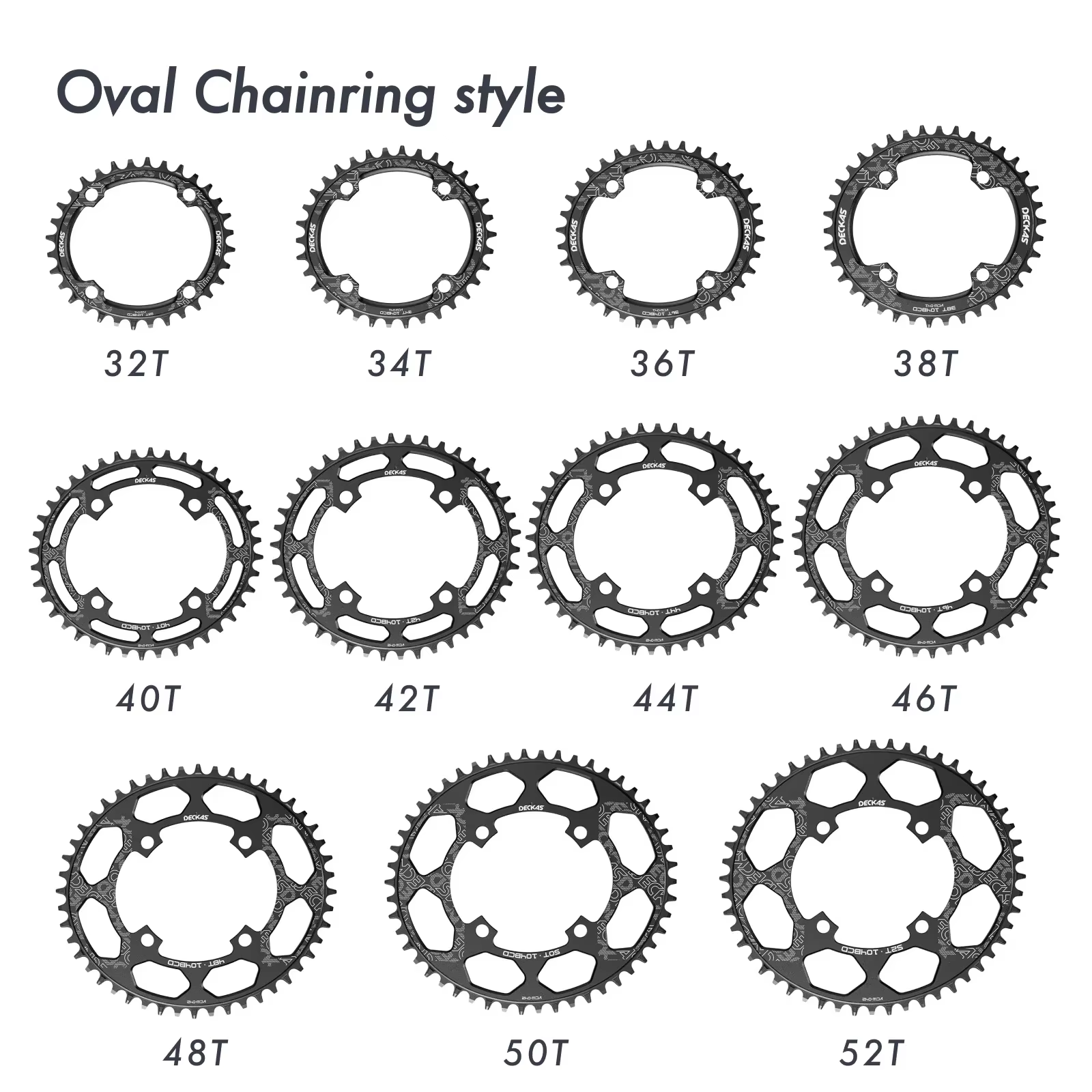Deckas plateau de vélo ovale 104BCD 32T 34T 36T 38T 40 42 44 46 48 50 52 dents vtt vélos de route roue à chaîne de montagne 104 Bcd