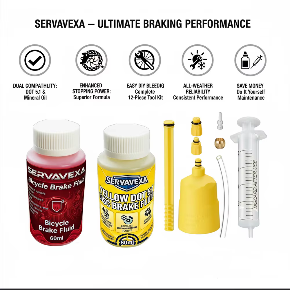 Kit de purge de frein hydraulique pour vélo + 60 ml d'huile