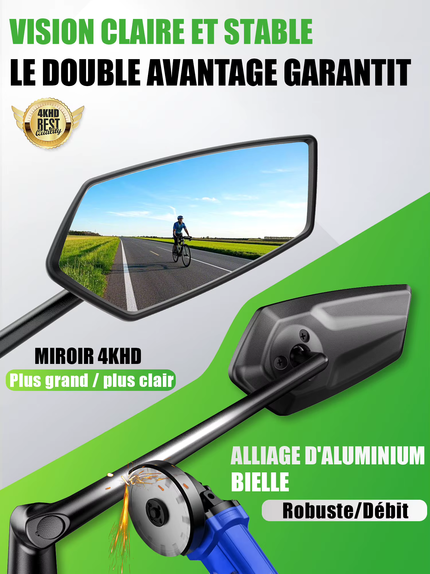 RBRL – rétroviseur de vélo grand Angle
