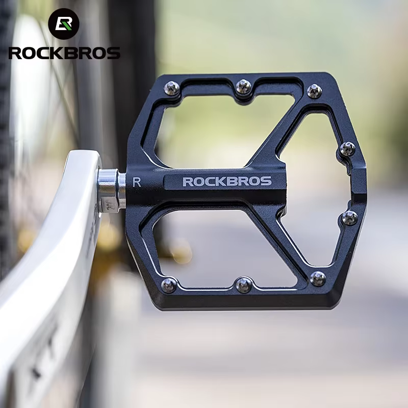 ROCKBROS pédales de vélo en alliage d'aluminium vtt route anti-dérapant ultraléger roulement scellé une pièce moulage