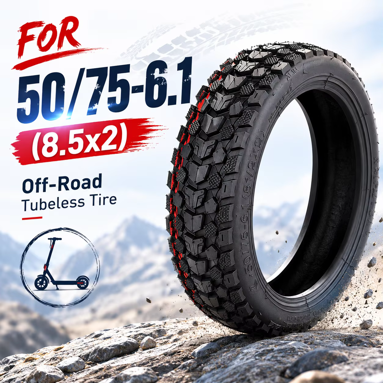 Pneu tubeless tout-terrain 50/75-6.1 (8.5x2)