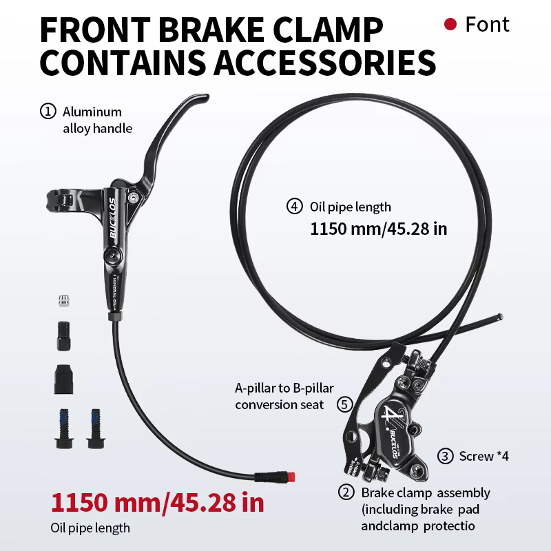 BUCKLOS HD-E735 frein hydraulique de vélo électrique 1150mm 1950mm