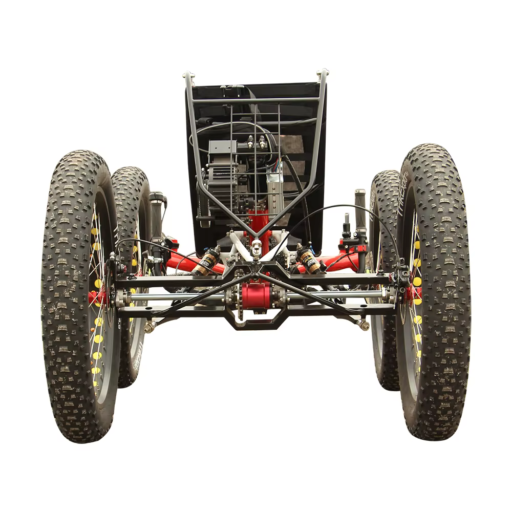 Vélo électrique tout-terrain 4x4 500W avec moteur central et double suspension pour la chasse