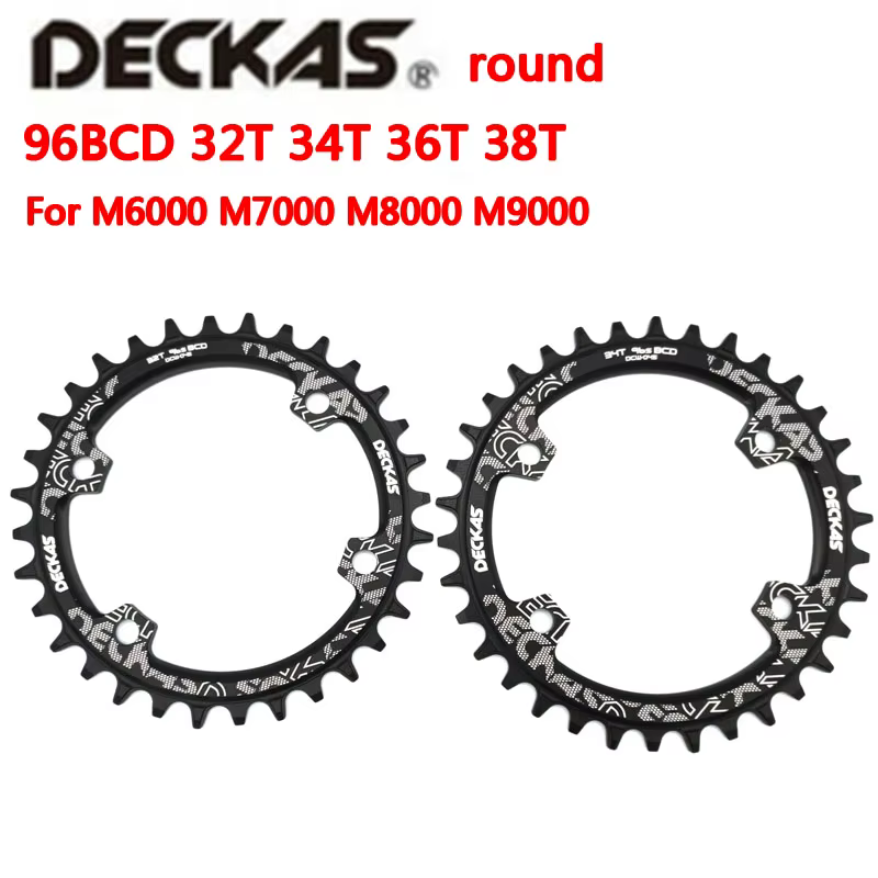DECKAS 96BCD plateau rond/Ova vtt 32T 34T 36T 38T pièces de plaque de couronne pour Shimano M6000 M7000 M8000 M4100