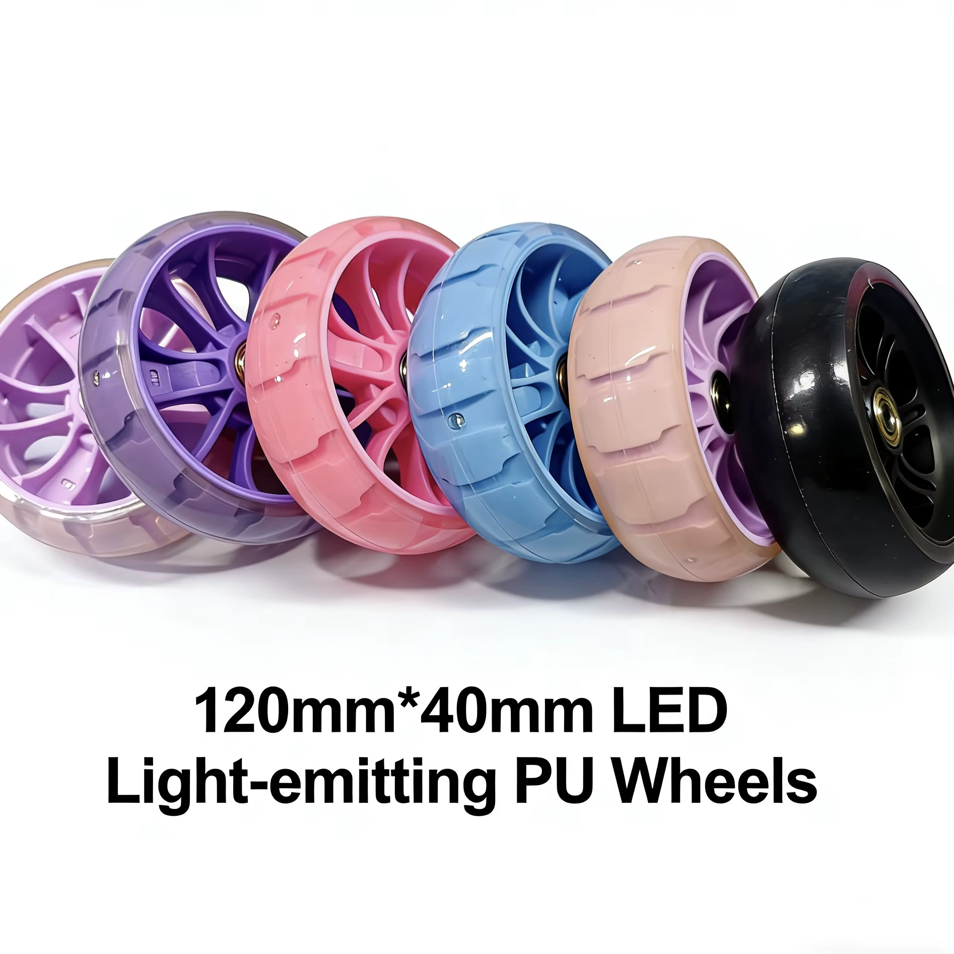 2 roues LED lumineuses en PU