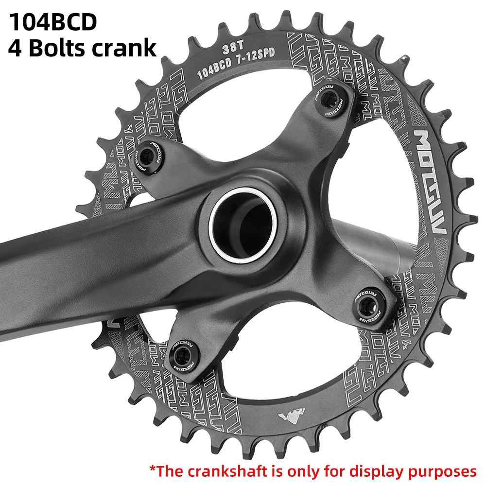 MOTSUV 104BCD vélo forme ronde roue à chaîne large étroite 32T/34T/36T/38T vtt plateau en alliage d'aluminium
