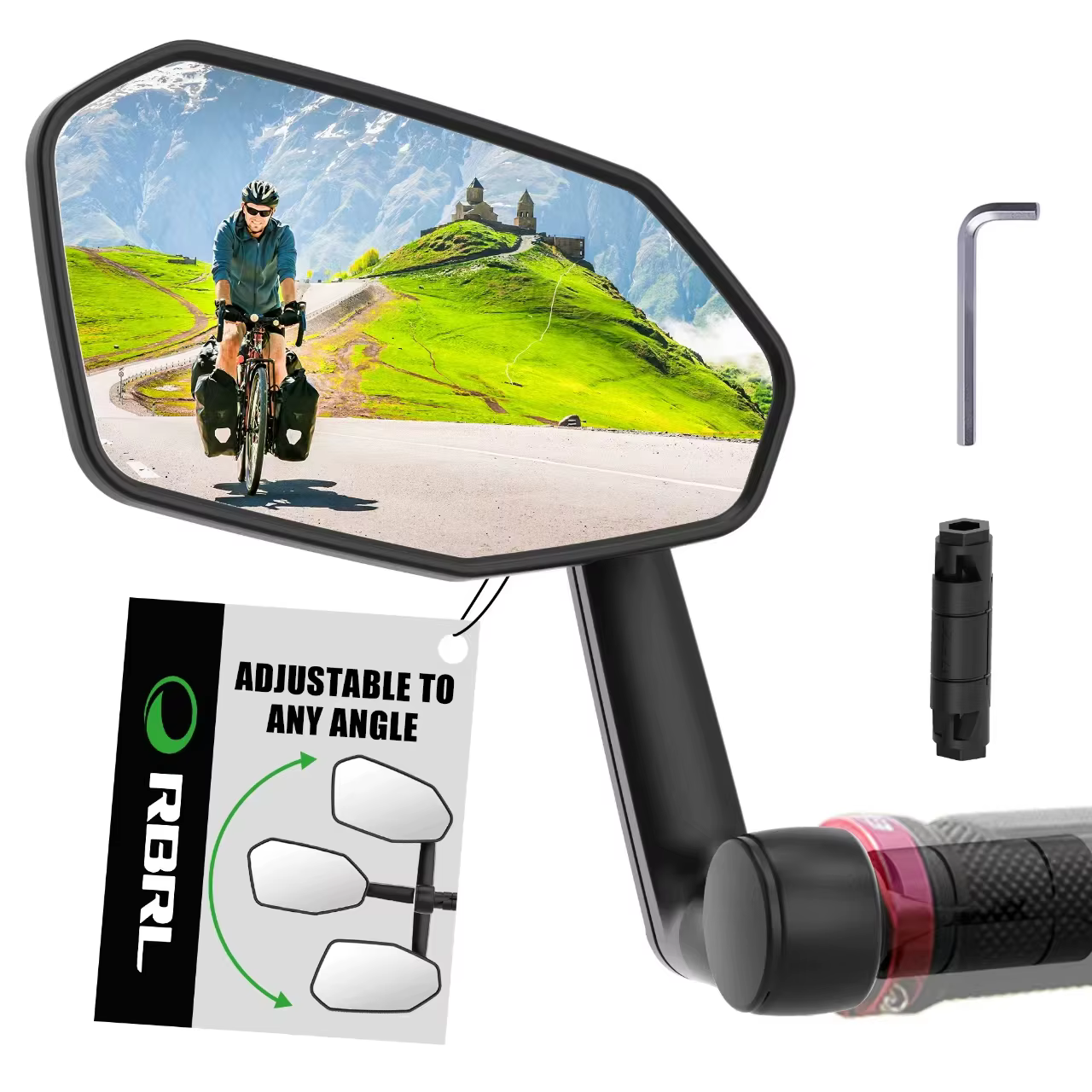 Miroir de vélo réglable RBRL 360° anti-vibration